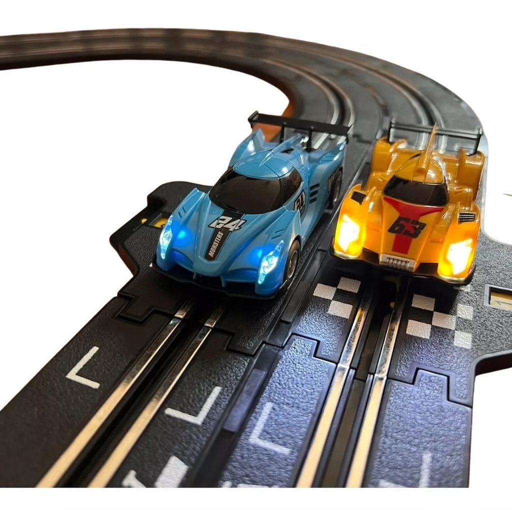 Autorama Auto Pista Turbo Run Circuito 3 Formatos DM Toys | Shopee Brasil