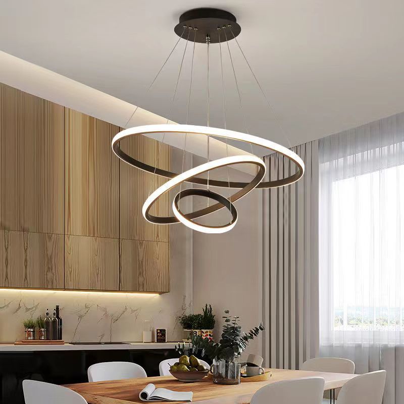 (3 cores em 1 luz) Luminária De Teto Led Decoracao Minimalista Moderna Pendente Lustre Plafon Dourado para Sala Quarto Cozinha Ceiling Light