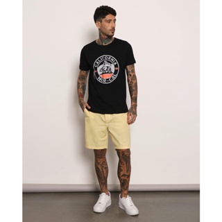 Bermuda Masculina Sarja Listrada Amarela