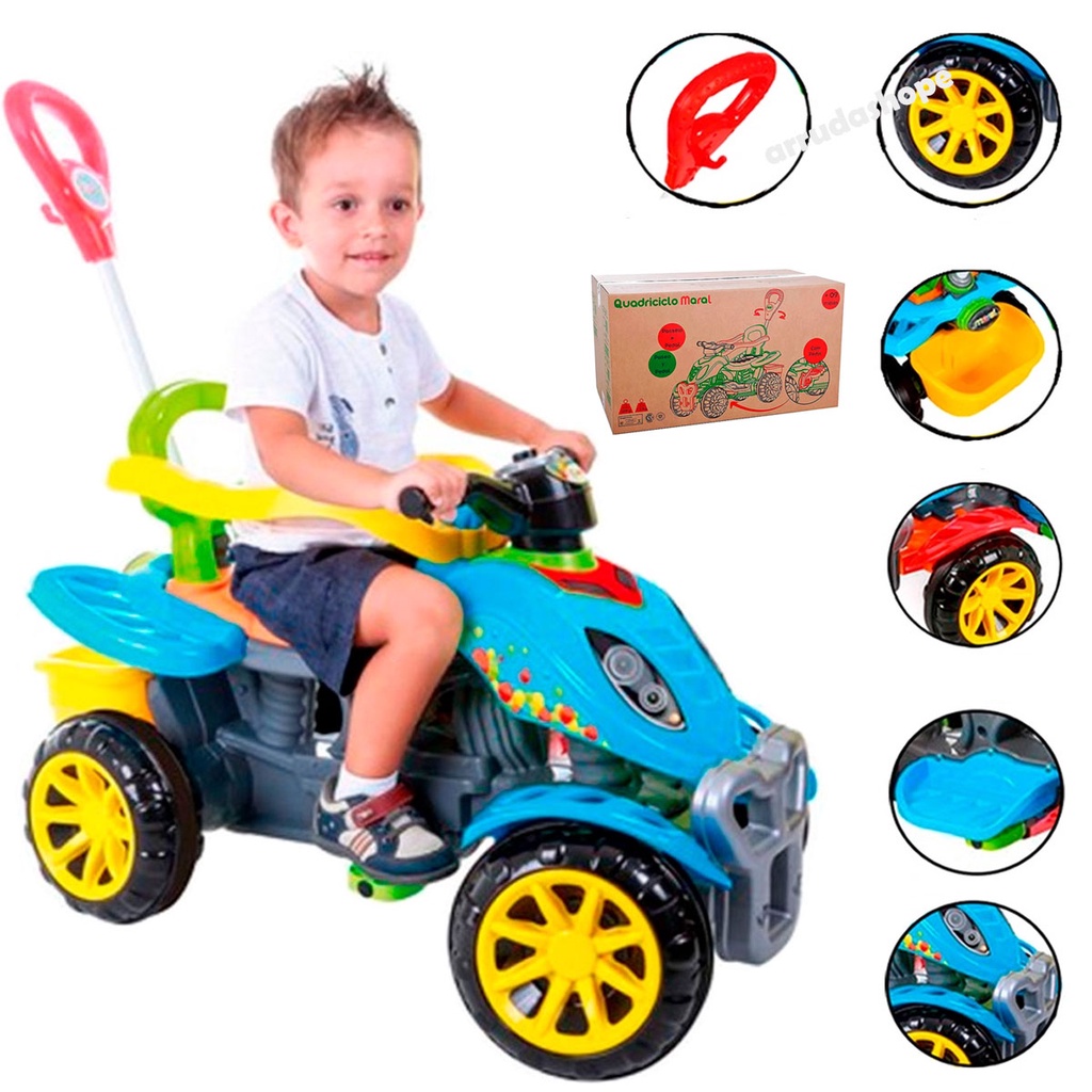 TOTOKA PLUS AZUL BEBÊ INFANTIL CARRINHO MOTOCA QUADRICICLO - Ri Happy