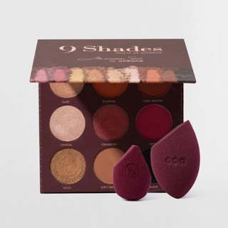 Kit Paleta de Sombras 9 Shades + Esponja de Maquiagem Flat Blend + Sister Blend Mariana Saad By Océane (3 Produtos)