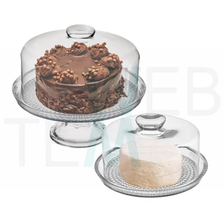 Conjunto Boleira com Pé e Queijeira de Vidro Vitazza Sofisticado para Mesa Posta, Café da Manhã e Ocasiões Especiais, Praticidade e Estilo para Organização Doméstica, Decoração e Charme Sustentável