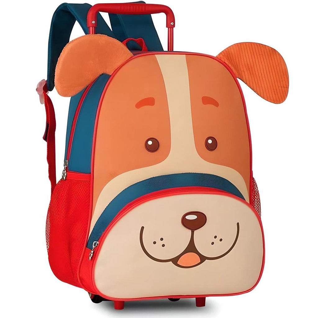 Mochila Infantil Pets Rodinhas Cachorro CP2644B Azul/Vermelho - Clio Style