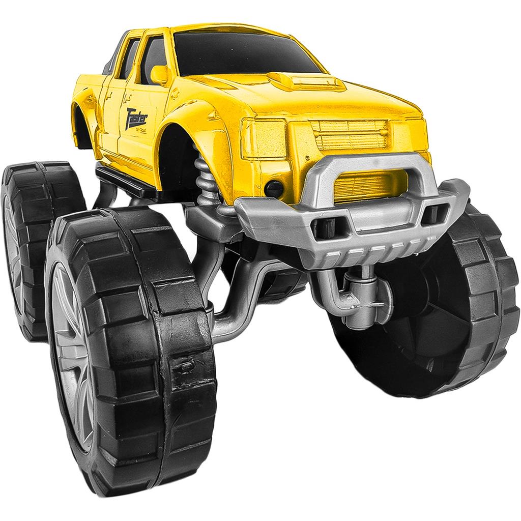 Carro Monstro Brinquedo Infantil Varias Cores Rodas Gigantes Monster Truck Pickup Realista Com Rodas Livres - Usual Brinquedos