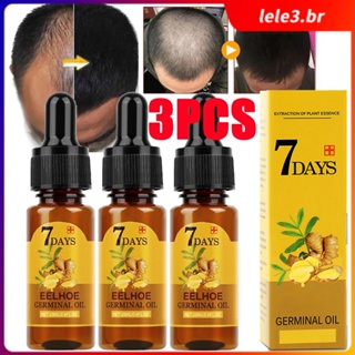 3PCS Óleo Essencial De Crescimento Capilar Gengibre Rápido Soro Prevenir A Queda De Cabelo Tratamentos De Couro Cabeludo Beleza Saúde Cuidados Com O