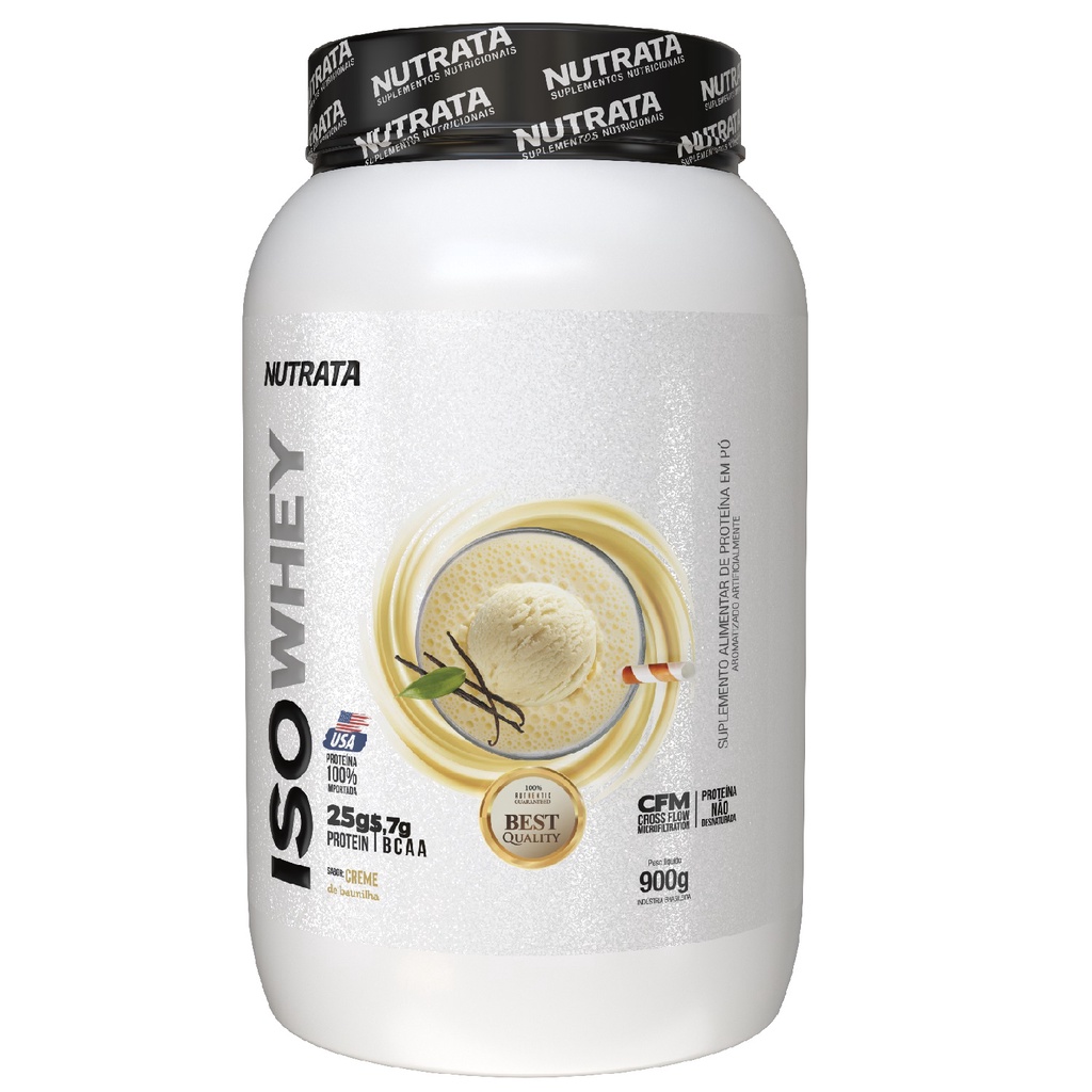 Iso Whey 100% Isolado Baunilha – Nutrata 900g