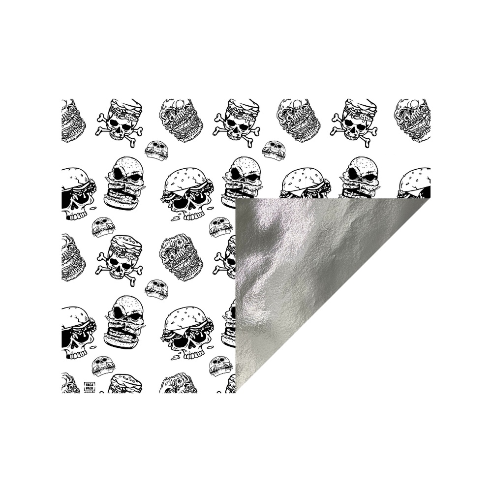 Papel Acoplado Térmico para Hambúrguer Caveira 100un