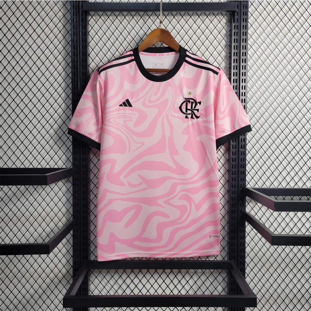 Camisa de Futebol 23 /24 F-O Flamengo Edição Especial Camisa de Suor Masculino Rosa