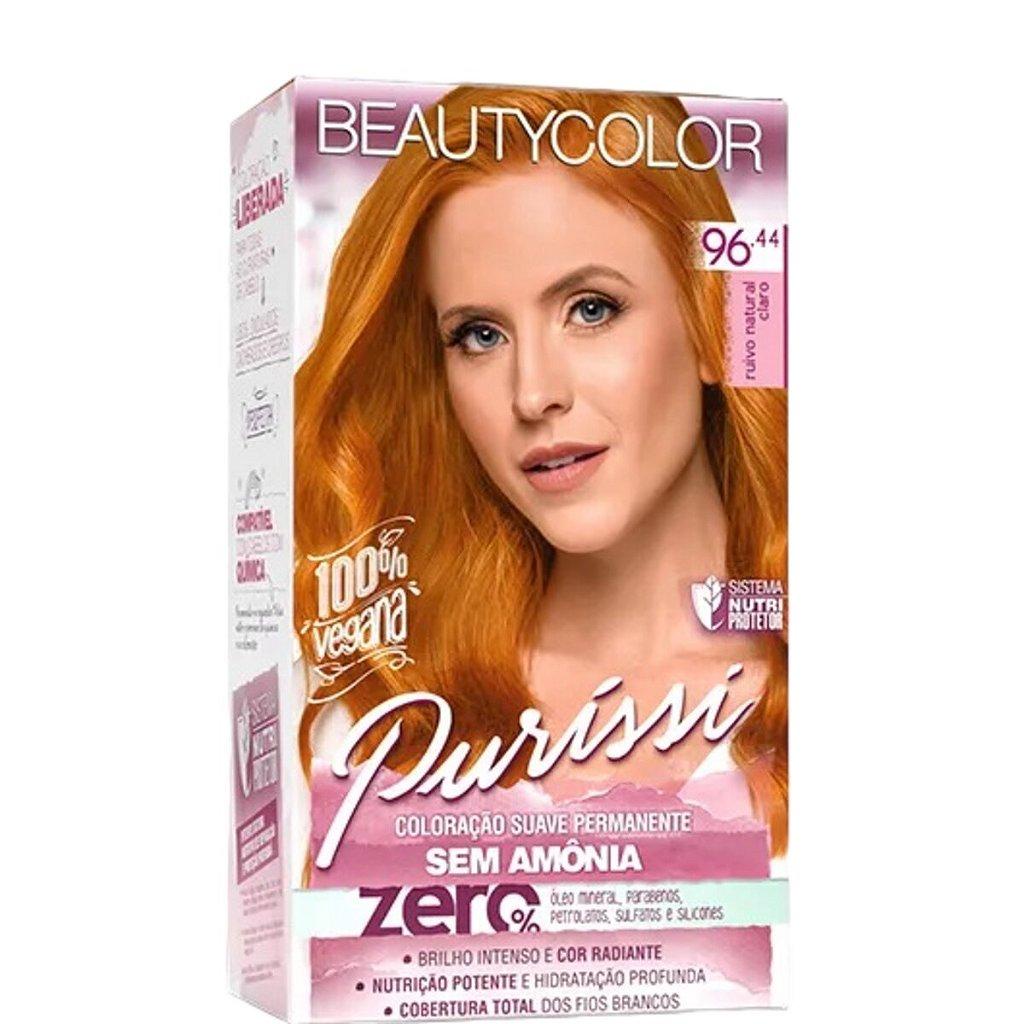 Tinta Beautycolor Sem Amônia Kit Puríssi 96.44 Ruivo Natural Claro ...