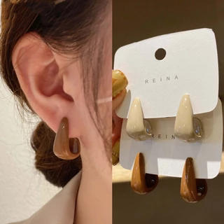 Novos Brincos Khaki Em Forma De U Pinos De Orelha Acessório De Jóias Para Meninas Doces