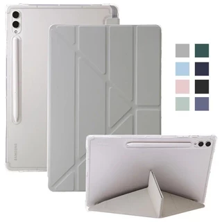Capa Inteligente Para Samsung Galaxy Tab S9 FE S9 + Plus A9 + 11 "/+ 12.4 " Suporte Traseiro Rígido Acrílico Transparente Com Caneta