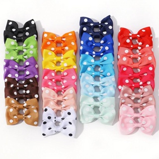 20pcs/lot Cor Sólida Grosgrain Ribbon Bowknot Kids Hair Clips Baby Girls Barrettes Conjuntos De Fotos De Adereços Para Presentes