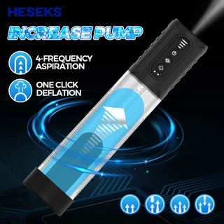HESEKS Bomba Peniana Recarregável Elétrica Masculino Brinquedos Sexual Ampliação Do Pênis Copa De Masturbação Com 4 Modos De Sucção E Anel Em Silicone - Penis Pump