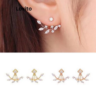 Lovito Brincos Casuais De Strass De Metal Liso Para Mulheres LFA11067