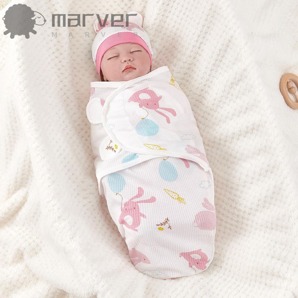 MARVER Baby Swaddle Wrap , Saco De Dormir Macio Anti-Chute Para Recém-Nascido , Venda A Quente Algodão Ajustável Unisexo Infantil