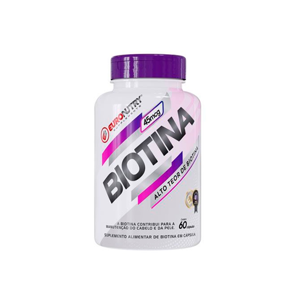 BIOTINA 45mcg - 60 CAPSULAS - EURONUTRY | Shopee Brasil