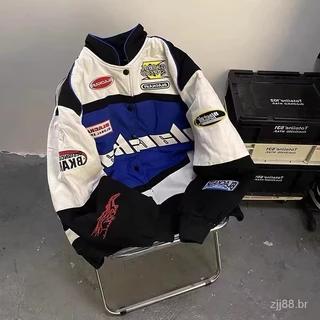 Baseball Uniform Ins Jacket European and American Street Men's and Women's Racing Suit Jacket Men's Motorcycle Autumn and Winter Fashion Brand American New Gf6k