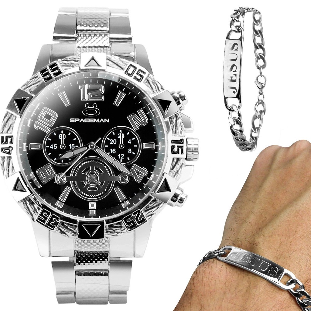 Presente Masculino: Relógio Original Aço Analógico Prata Casual Social ...