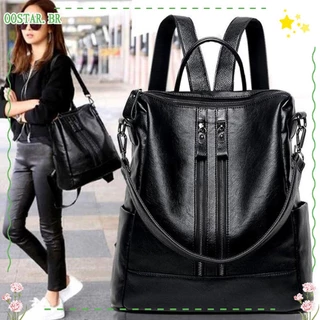 OOSTAR Large Saco De Ombro De Capacidade Couro PU Bolsa De Lazer Mochila De Viagem Com Zíper Duplo