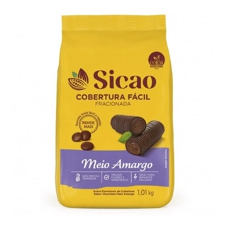 Cobertura Fácil Fracionada Meio Amargo 1,01kg Gotas - Sicao
