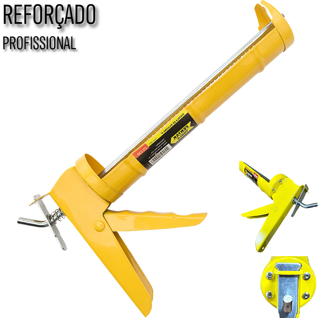 Pistola Aplicador de Silicone Profissional Cola PU 40 Tubo | Shopee Brasil