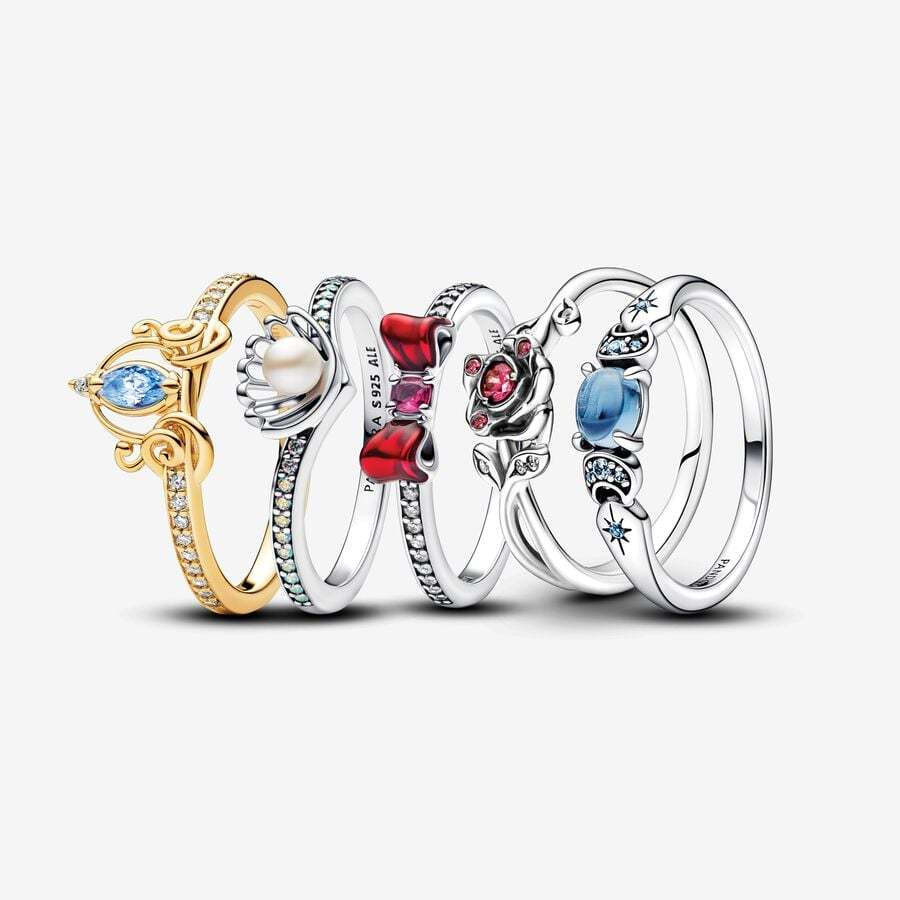 Anel Princesa Disney 925 , A Bela E Fera | Shopee Brasil