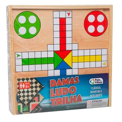 Jogo Ludo Tabuleiro Educativo Madeira MDF Clássico Sapinhos Para Família E  Amigos Divertido Didático Presente Criança Clássico Brinquedo Maninho