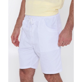 Bermuda Masculina Sarja Bolso Branco