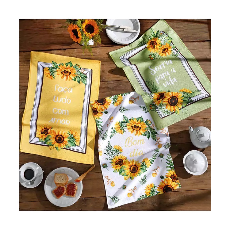 Kit 3 Panos de Prato/Copa Felpudo Prata Dohler Varias Estampas