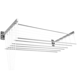 Varal prático teto ou parede 140x56cm de aço branco Secalux