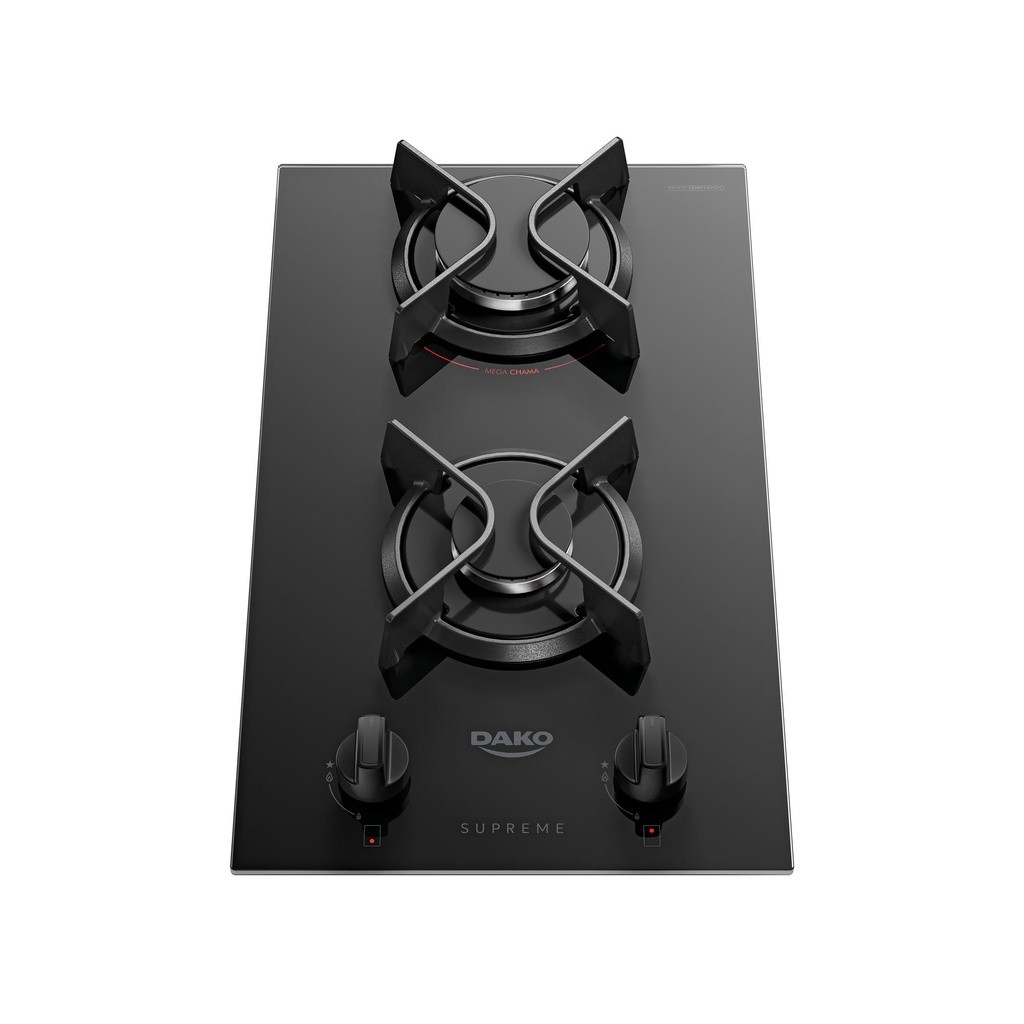 Cooktop 2 Bocas com Mesa de Vidro Dako Supreme Bivolt