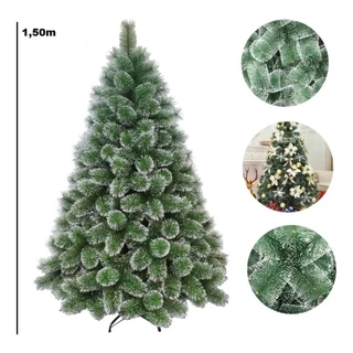 Árvore de Natal Pinheiro Neve Nevada Modelo Luxo 1.50m 260 Galhos