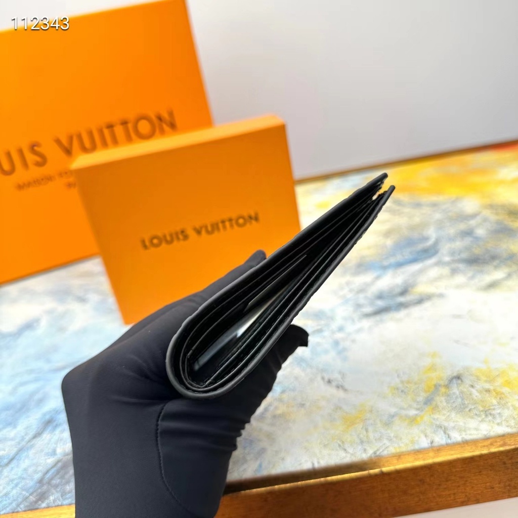 Fotografia Física 100% Original Autêntico Louis Vuitton Nova Carteira Curta  Em Relevo LV Carteira Masculina com Caixa Modelo: 60895 Pronto para Enviar  - Escorrega o Preço