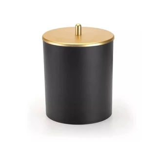 Lixeira 5 Litros com Tampa Preto e Dourado Fosco Arthi