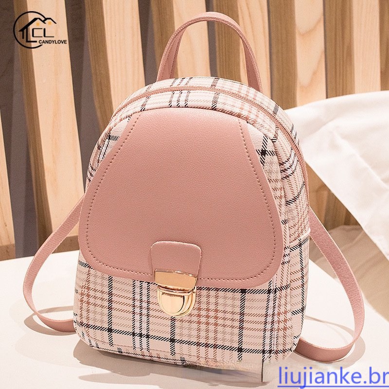 Mini Mochila Crossbody Bag Para Teen Girl Xadrez Mulheres Ombro Telefone Carteira Estilo Coreano Nova Moda Feminina Mini Mochila Crossbody Bag Para Adolescente Feminino P
