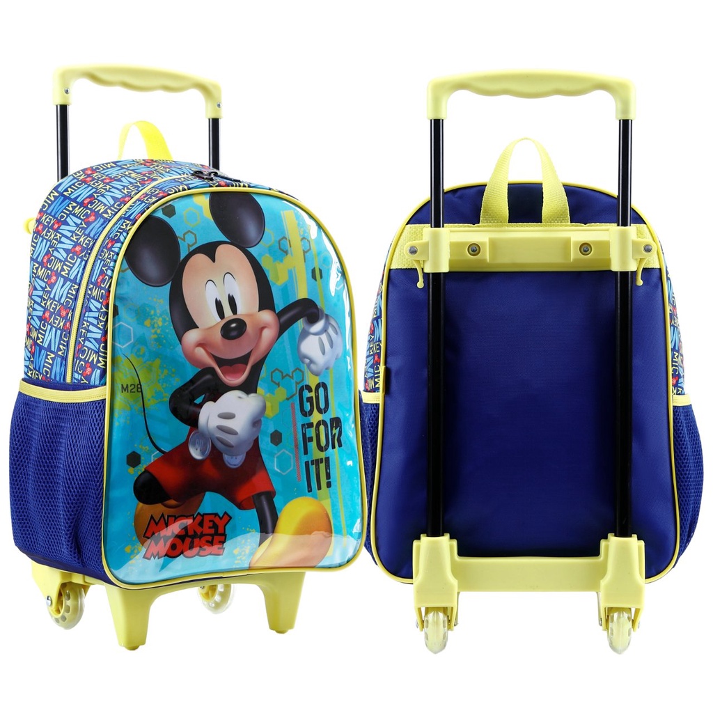 Mochila Mickey Mouse Bolsa Escolar Infantil Rodinhas Disney | Shopee Brasil