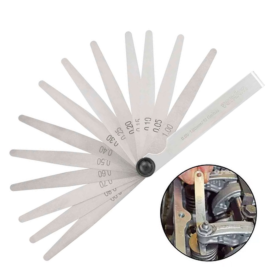 Calibre De Folga Vonder Calibrador Regulador De Válvulas Motos 13 Lâminas Para Motor Carro Moto Barco Vela