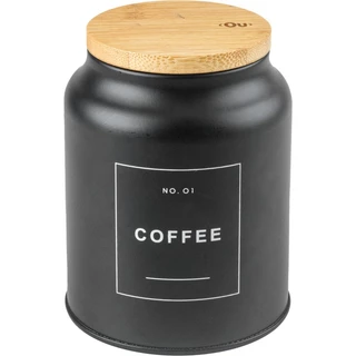 Pote Coffee 1,1l Capacidade Tampa De Bambu Sense Ou - Preto