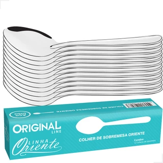 Jogo Aco Inox 12 Colher Sobremesa Buffet Restaurante Oriente