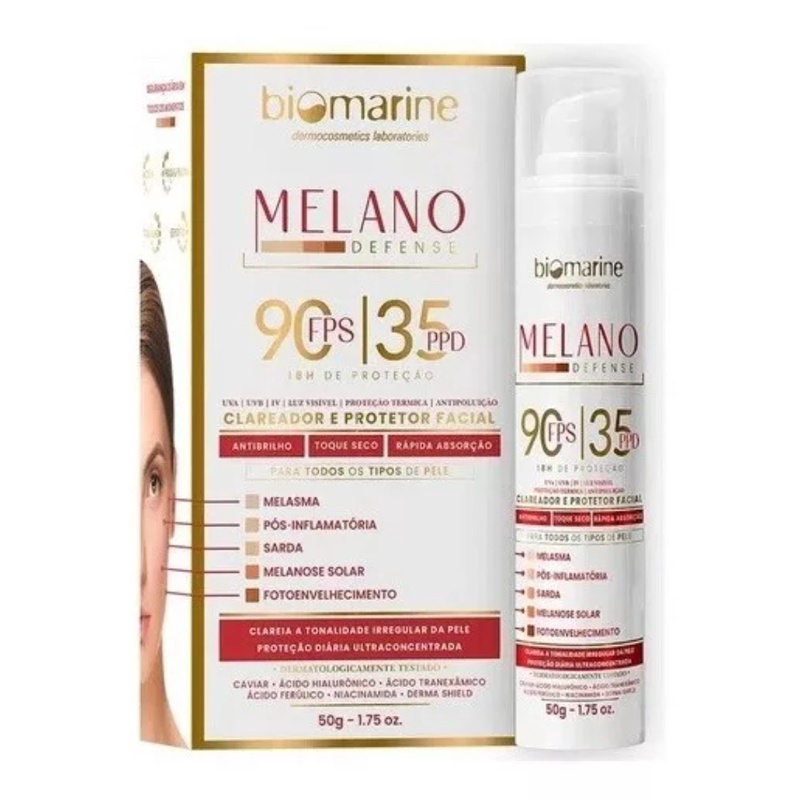 Melano Defense Protetor Fps90 Clareador De Machas Biomarine