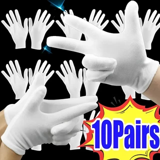 2/20Pcs Luvas De Trabalho De Algodão Branco Manuseio De Mãos Alta Espessura Ferramentas De Limpeza Doméstica Mittens Táticas
