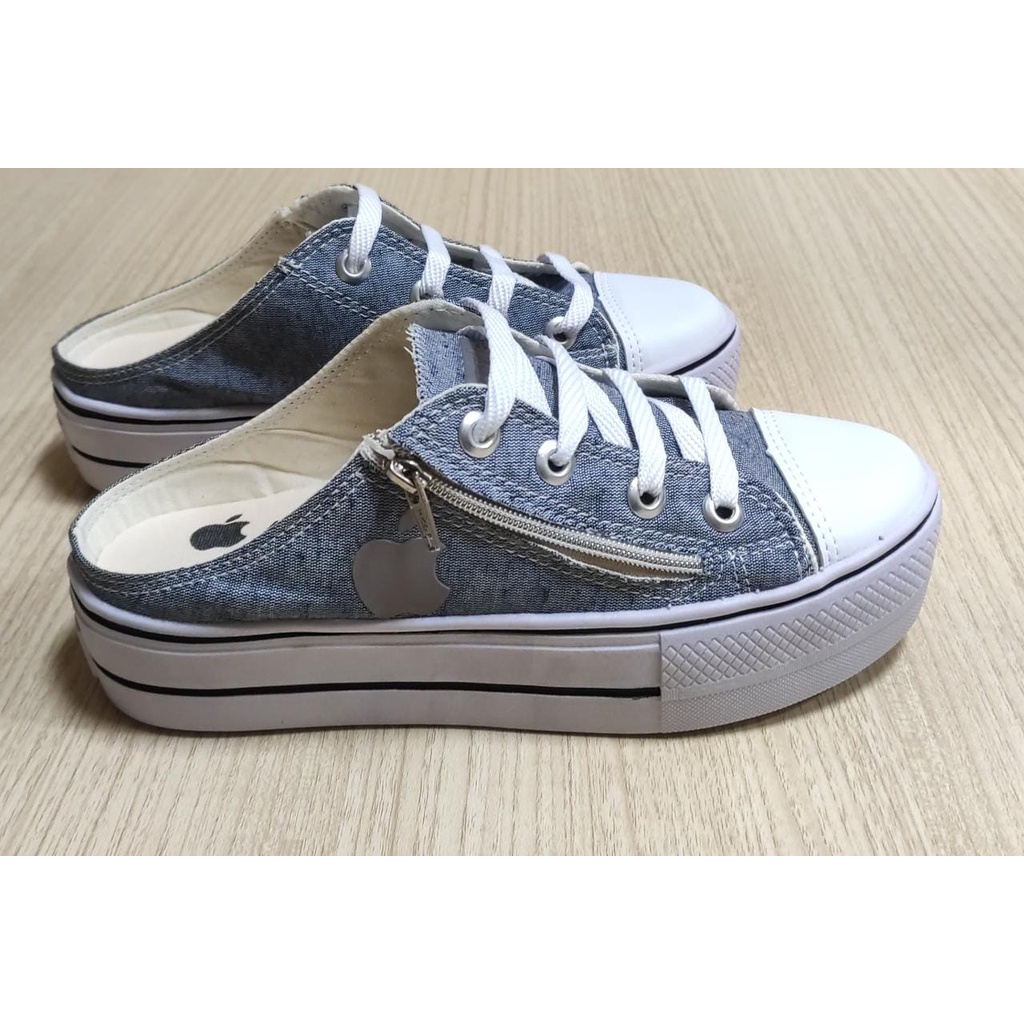 Tenis All Star Mule Feminino Plataforma Apple Envio Imediato Jeans Claro