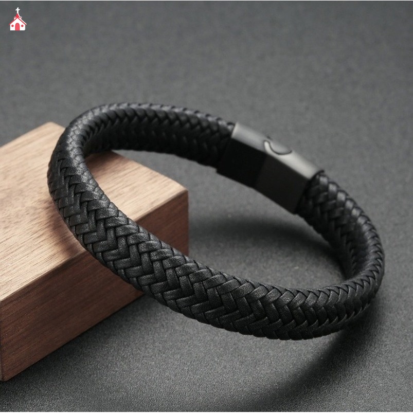 Bracelete Magnética De Couro Trançado De Moda Masculina/Acessórios De Joalheria OY