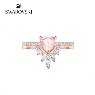 Swarovsk_i Anel De Jóias De Cristal Prata Clássico Moda Clássica Casamento  Com Cauda De Diamante Completo w871