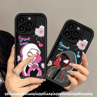Estojo Macio Para Casais De Aranha Gwen Compatível IPhone 11 15 13 14 12 Pro Max 7 15 8 6S 6 Plus 7Plus XR XS X SE 2020 Trend Brand Cartoon Spider-Man Cute Angel Eye