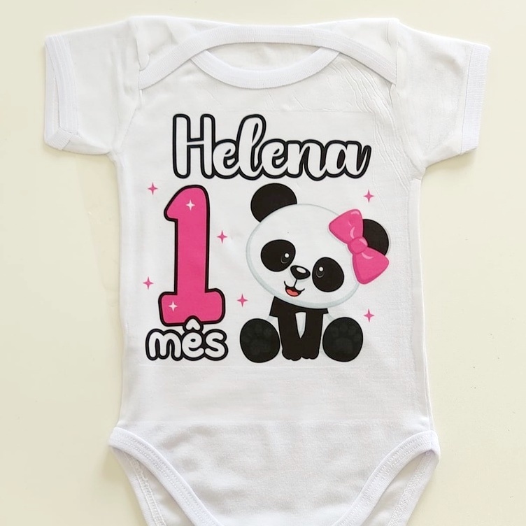 Body Roupa de Bebê Divertido Desenho Panda Aniversário