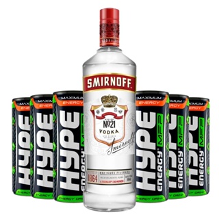 Kit Vodka Smirnoff 998ml + 06 Energéticos Hype Original Lata 250ml
