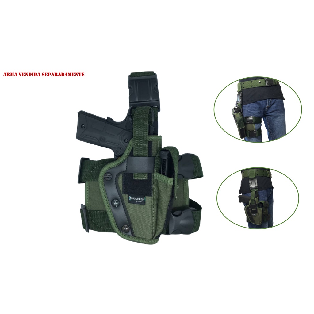 Coldre Militar Robocop Cintura - Perna | Cordilheira | Verde