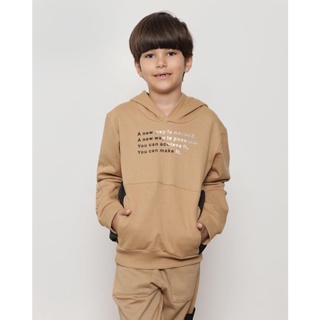 Blusão Infantil Moletom Com Capuz Bege