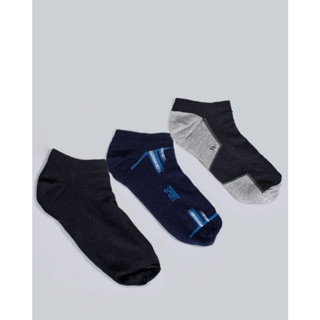 Kit C/3 Pares De Meia Masculina Cano Invisível Fitter Preto Marinho Preto